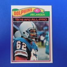 1977 TOPPS FOOTBALL #390 JIM LANGER MIAMI DOLPHINS SHARP