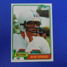 1981 TOPPS FOOTBALL #482 BOB GRIESE MIAMI DOLPHINS SHARP