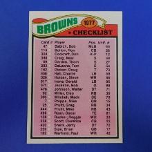 1977 TOPPS FOOTBALL #206 CLEVELAND BROWNS CHECKLIST AND LEADERS PACK FRESH