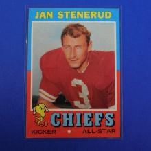 1971 TOPPS FOOTBALL #61 JAN STENERUD KANSAS CITY CHIEFS PACK FRESH SHARP