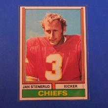 1974 TOPPS FOOTBALL #355 JAN STENERUD KANSAS CITY CHIEFS PACK FRESH SHARP