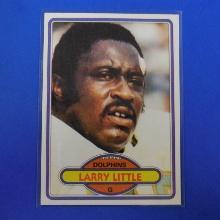 1980 TOPPS FOOTBALL #406 LARRY LITTLE MIAMI DOLPHINS SHARP