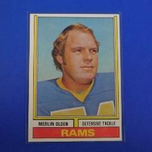 1974 TOPPS FOOTBALL #205 MERLIN OLSEN LOS ANGELES RAMS SHARP