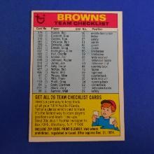 1974 TOPPS FOOTBALL CLEVELAND BROWNS TEAM CHECKLIST CLEAN SHARP