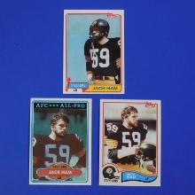 1980 1981 1982 TOPPS FOOTBALL JACK HAM THREE CARD LOT STEELERS