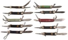 A Group of 10 Boy & Girl Scout Pocket Knives