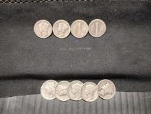 (9) 1939 USA MERCURY DIMES