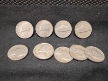 (10) USA NICKELS (7) 1946, (1) 1948 AND (2) 1949