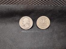 (2) SILVER 1937 WASHINGTON QUARTERS