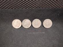 (48) ROOSEVELT DIMES (9) 1950, (6) 1951, (5) 1952, (5) 1953, (9) 1954, (1) 1955. (2) 1956, (3) 1957,