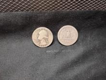 (2) SILVER 1939 WASHINGTON QUARTERS