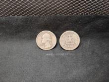 (2) SILVER 1950 WASHINGTON QUARTERS - S MINT