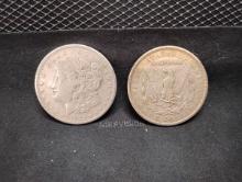 (2) 1921 MORGAN SILVER DOLLAR COINS - S MINT