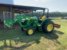 John Deere 5055E Tractor/Front End Loader with Forks and Bucket