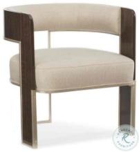 Modern Streamline Light creme Open Barrel Back Chair