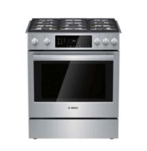 Bosch - 800 Series 4.8 Cu. Ft. Slide-In Gas Convection Range with Self-Cleaning - Stainless Steel