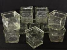 (10) Square Glass Jars