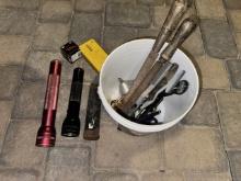 Lot of Mixed Tooling Strops and Mag Lights