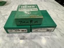 Lot of 3 Boxes of RCBS Reloading Die Set and RCBS Neck Sizer (Empty Box) - 7MM REM MAG