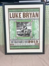 Luke Bryan Autographed tour poster 24 1/2 x 31", professionally framed