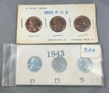 1943 and 1968 PDS Cent sets