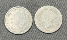 1880 and 1890 Silver Canada Dimes