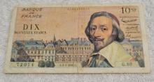 1960 France Dix Nouveaux Francs banknote