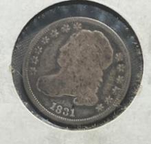 1831 Bust Dime, great type coin, 90% silver