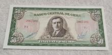 Chile 50 Escudo Banknote, UNC