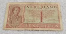 1949 Netherlands 1 Gulden Banknote