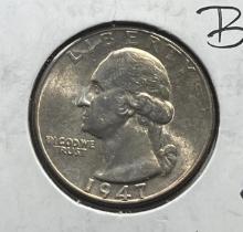 1947 Washington Quarter, 90% silver, BU