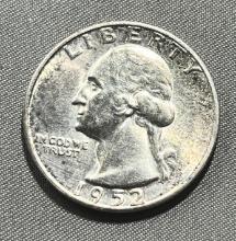 1952-S Washington Quarter, 90% silver, BU