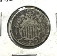 1866 US Shield Nickel w/ rays