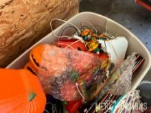 2 totes of Halloween and Easter decorations