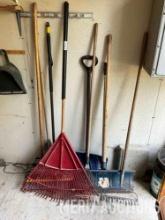 Assortment of yard hand tools