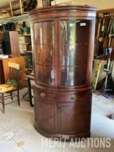 round front corner China hutch