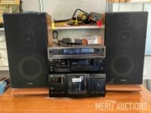 JVC stereo system with remote and Fisher speakers