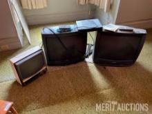 (3) old TV's and RCA DVD player