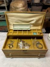 JEWELRY BOX - WITH ASSORTED COSTUME JEWELRY  (@ PRIMROSE LOCATION)