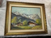 FRAMED OIL ON CANVAS - FARM SCENE - SIGNED LOWER RIGHT "1948"  (@ PRIMROSE