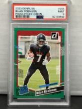 Bijan Robinson 2023 Panini Donruss Rated Rookie Green Press Proof RC PSA 9 MINT #305