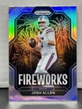 Josh Allen 2022 Panini Prizm Fireworks Silver Prizm Insert Parallel #F-8