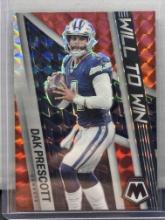 Dak Prescott 2022 Panini Mosaic Will to Win Red Mosaic Prizm Insert Parallel #WW-9