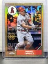 Mike Trout 2022 Topps Chrome 1987 Design Refractor Insert #87BC-1