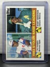 Tim Rock Raines Rickey Henderson 1984 Topps Stolen Base Leaders #134