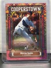 Warren Spahn 2023 Panini Donruss Cooperstown Pink Fireworks Insert Parallel #CT17