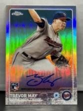 Trevor May 2015 Topps Chrome Refractor (#175/499) Rookie RC Auto #AR-TM