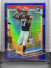 Dorian Thompson-Robinson 2023 Panini Donruss Optic Blue Hyper Prism Rated Rookie RC #225