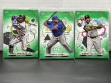 2022 Topps Inception Green Parallel 3 Card Lot Chisholm Jr., Curtis Terry RC, Machado