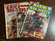 Marine War Heroes August Nov Oct 1964/1965 Silver Age CDC Comics Lot of 3